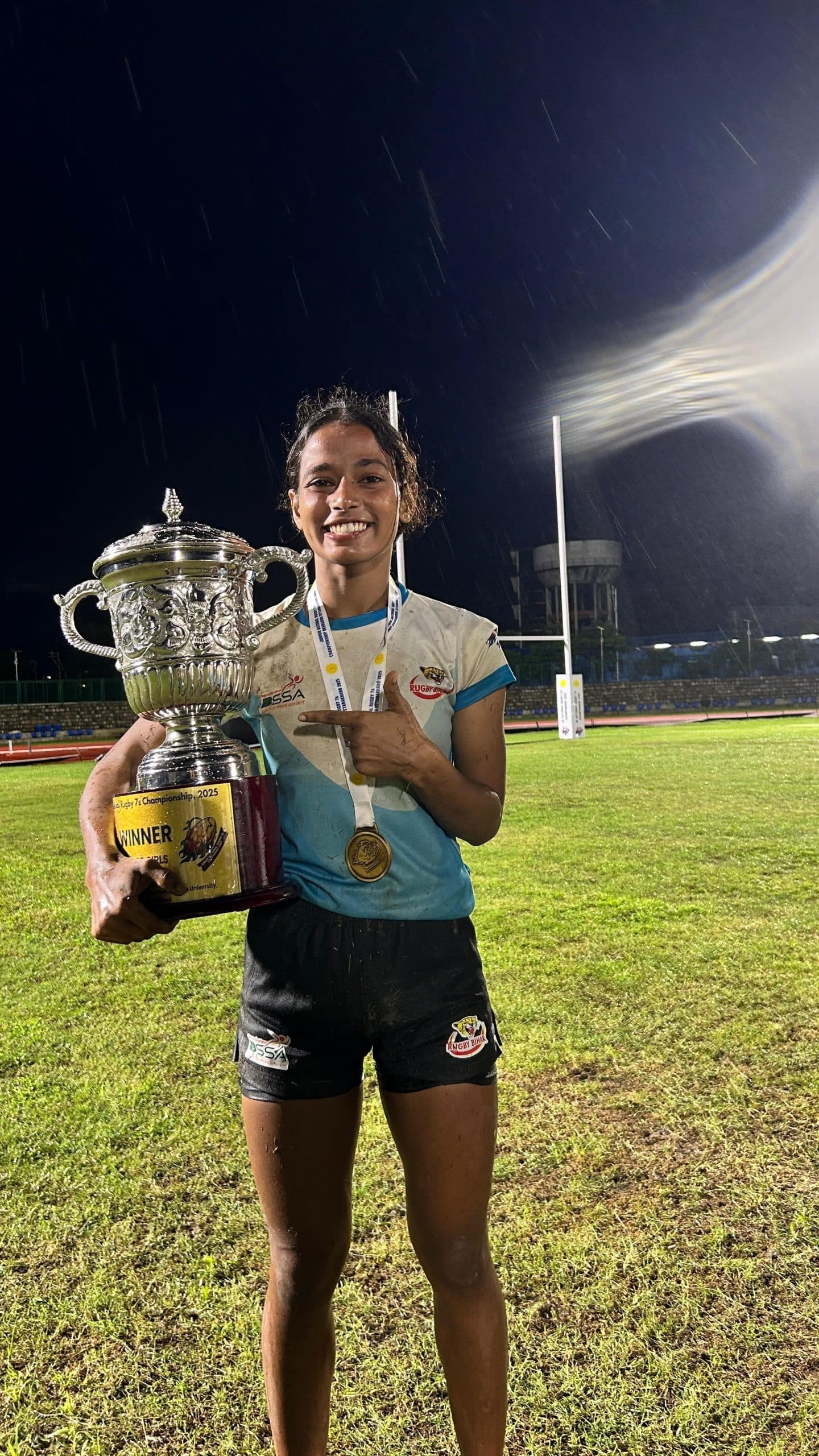 अंशु ने राष्ट्रीय रग्बी फुटबॉल प्रतियोगिता में बिहार को दिलाया स्वर्ण पदक