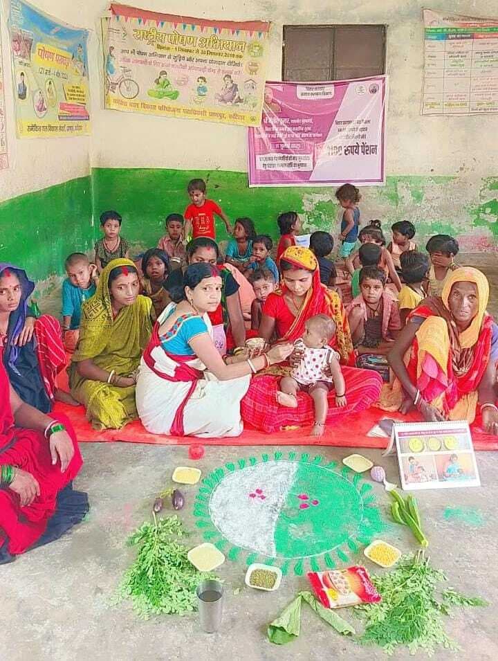 आंगनबाड़ी केंद्रों पर मनाया गया अन्नप्राशन दिवस