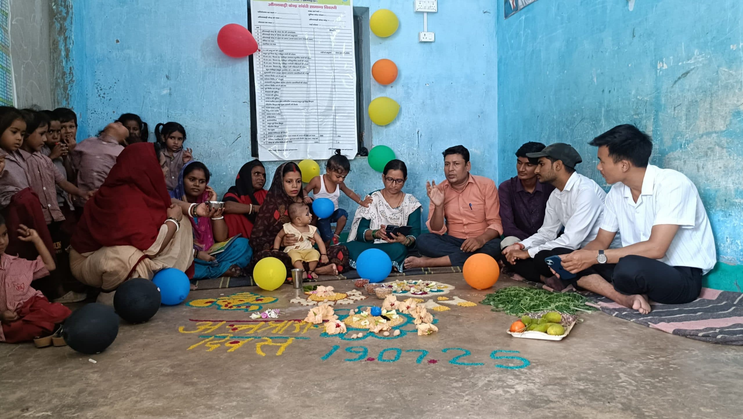 आंगनबाड़ी केंद्र पर मनाया गया अन्नप्राशन दिवस, छह माह से ऊपर के बच्चों को दें आहार