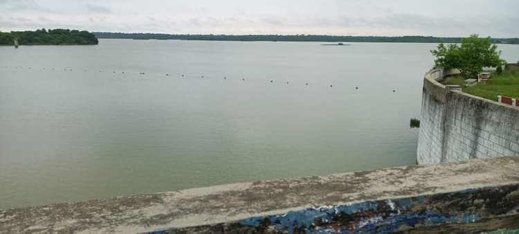 धान की रोपनी के लिए डैम के उच्च स्तरीय नहर में छोड़ा गया पानी