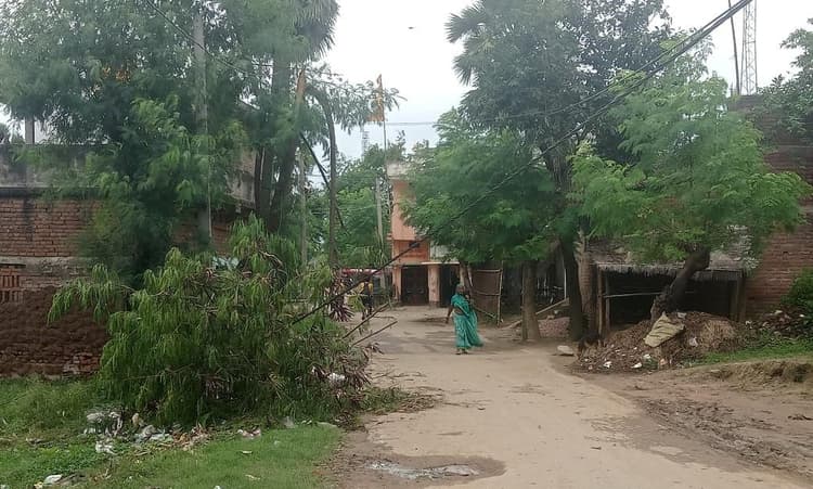 टूटकर गिरा बिजली प्रवाहित तार, आपूर्ति बाधित