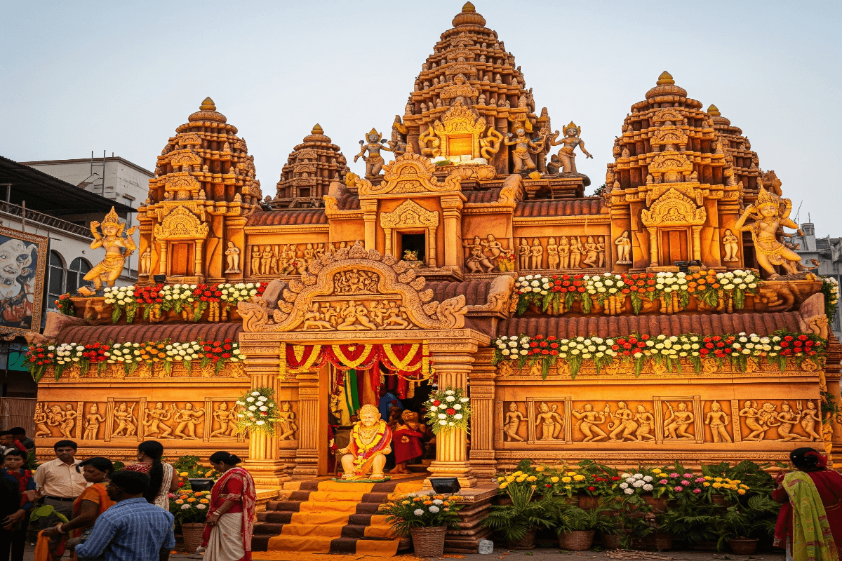 Viral Video angkor wat mandir Cambodia pandal in ranchi