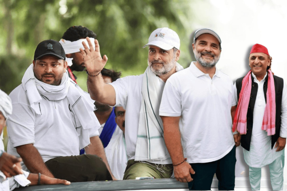 Voter adhikar yatra akhilesh yadv and rahul tejashwi