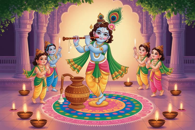 Janmashtami 2025 के दिन घर में श्रीकृष्ण की मूर्ति को किस आसन पर विराजित करें?