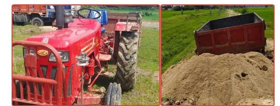 बाराहाट पुलिस ने अवैध बालू लदे दो ट्रैक्टर पकड़े