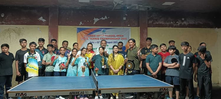 मगध ओपन इंटर स्कूल टेबल टेनिस टूर्नामेंट स्कूली बच्चों ने दिखाये जलवे