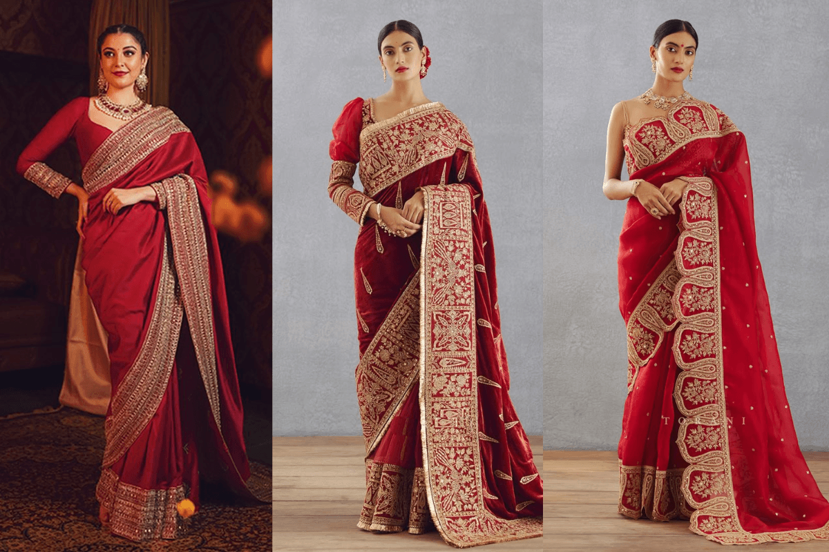 Hartalika Teej Red Saree for Married Women
