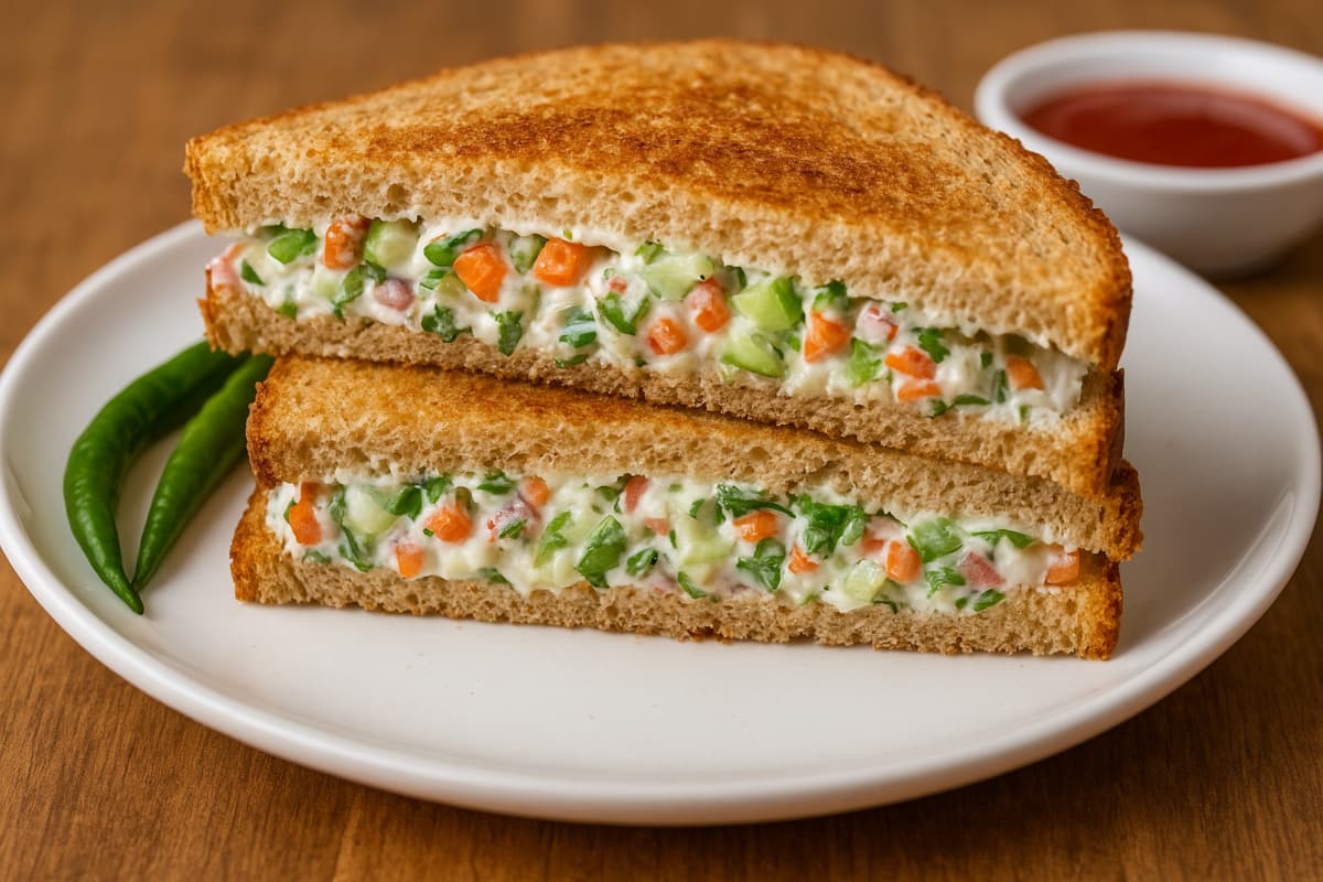 mix veg hung curd sandwich recipe