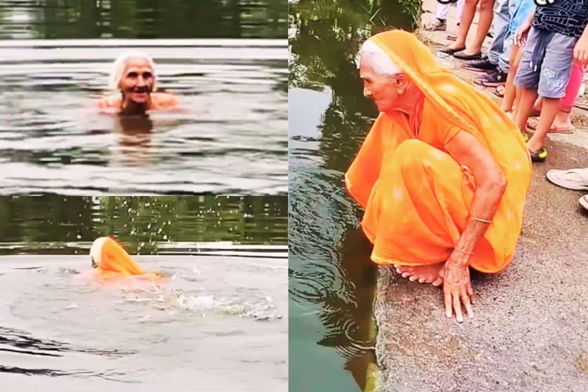 viral video 105 year old Water Fairy, Aras grandmother started swimming in Bokaro