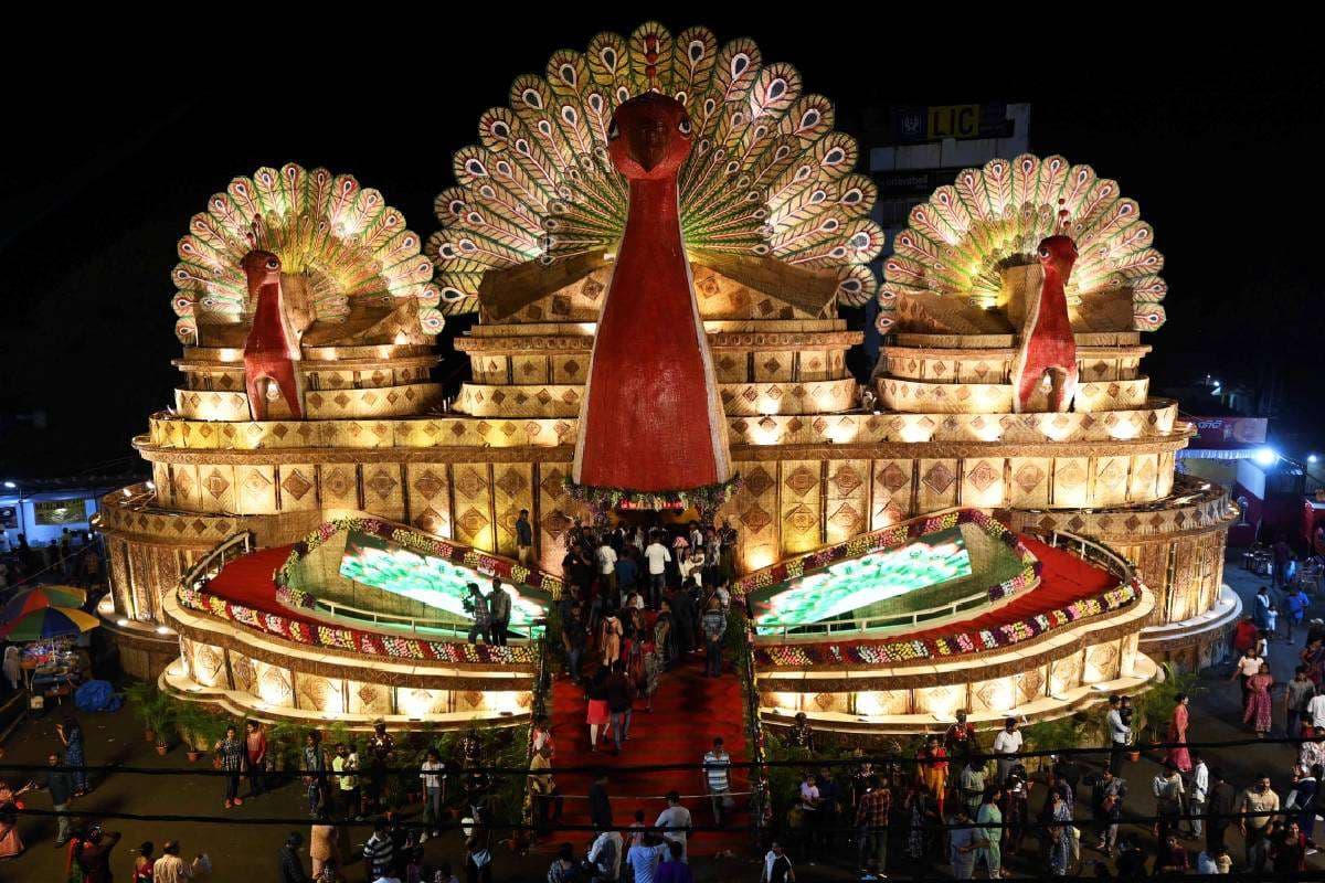 An illuminated view of Bomikhal Durga Puja pandal Bhubaneswar An illuminated view of Bomikhal Durga Puja pandal Bhubaneswar