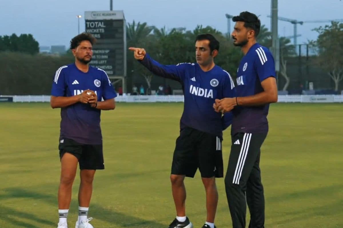 Asia Cup 2025: Gautam Gambhir with Axar and Kuldeep Asia Cup 2025: Gautam Gambhir with Axar and Kuldeep