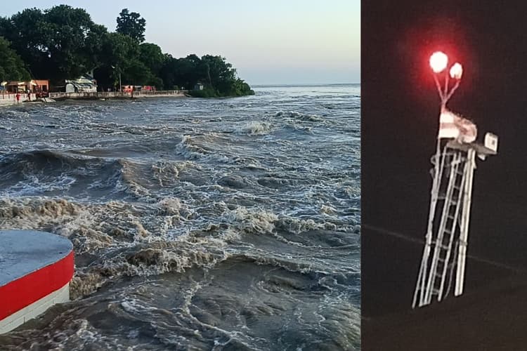 बिहार में कोसी बराज के 36 फाटक खोले गए, पानी का तांडव बढ़ा तो जला दी गयी गेट की लाल बत्ती