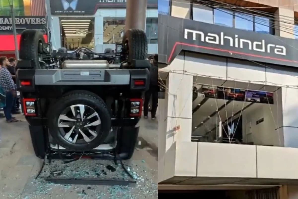 THAR को टोटके के लिए नींबू पर चढ़ाना था, दीदी ने शोरूम के पहले तल्ले से कुदा दी SUV, वायरल हुआ वीडियो