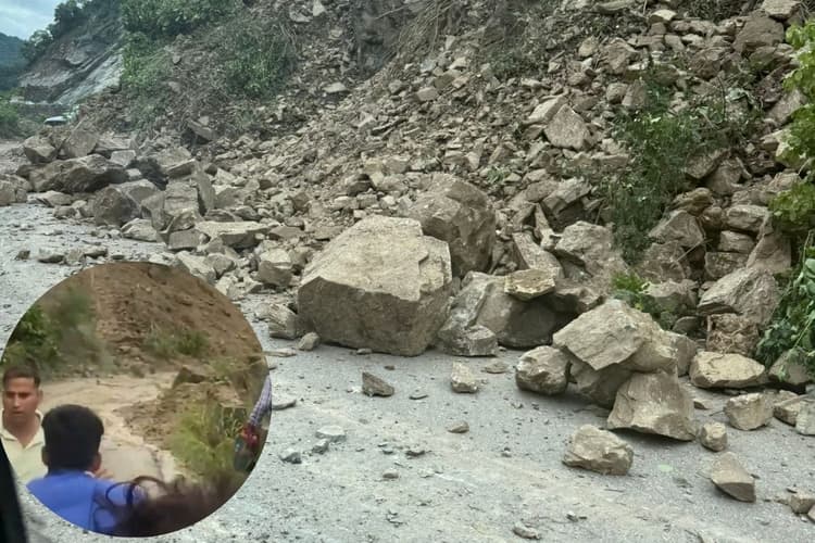 Viral Video : लैंडस्लाइड के वक्त पत्थर बरस रहे थे, ब्लू टीशर्ट वाले ने किया कुछ ऐसा ; लोग कर रहे सैल्यूट
