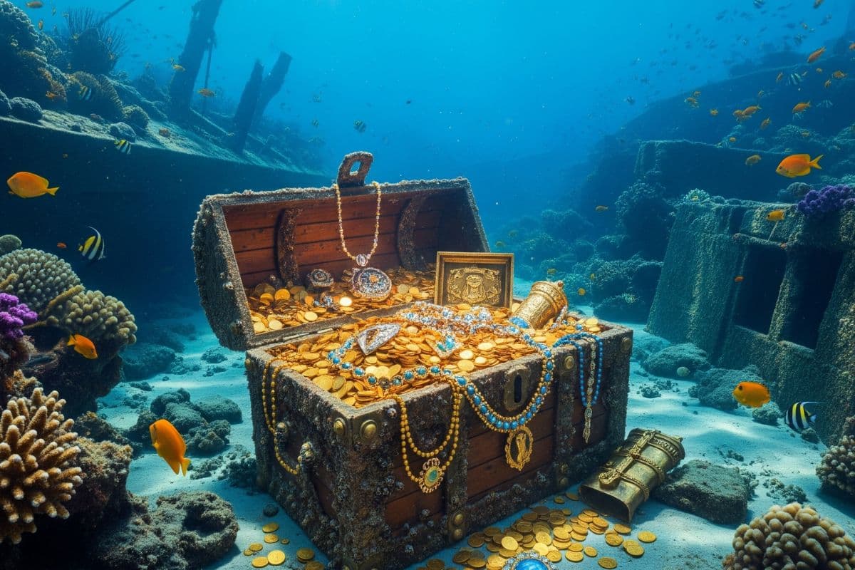 Ocean Gold Hidden Treasure Impossible To Mine/ Ai Generated Image