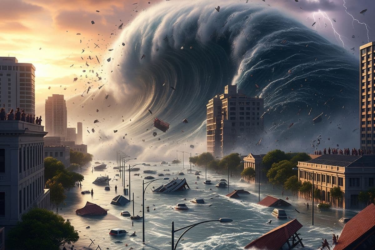 Russia Earthquake Magnitude Tsunami Waves / Ai Generated Image Russia Earthquake Magnitude Tsunami Waves / Ai Generated Image