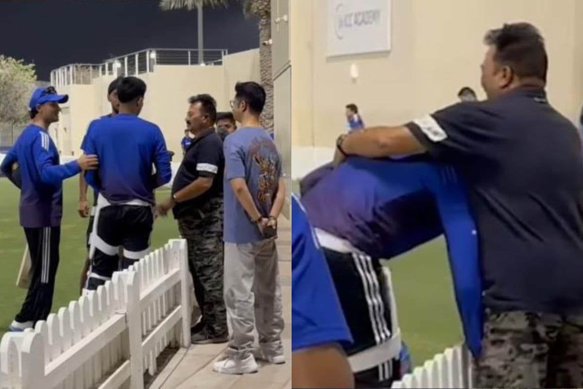 Shubman Gill touches feet of Abhishek Sharma's Father
