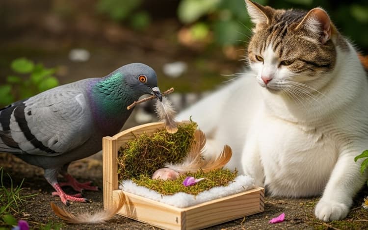 Viral Video: कबूतर बना बिल्ली का इंटीरियर डिजाइनर