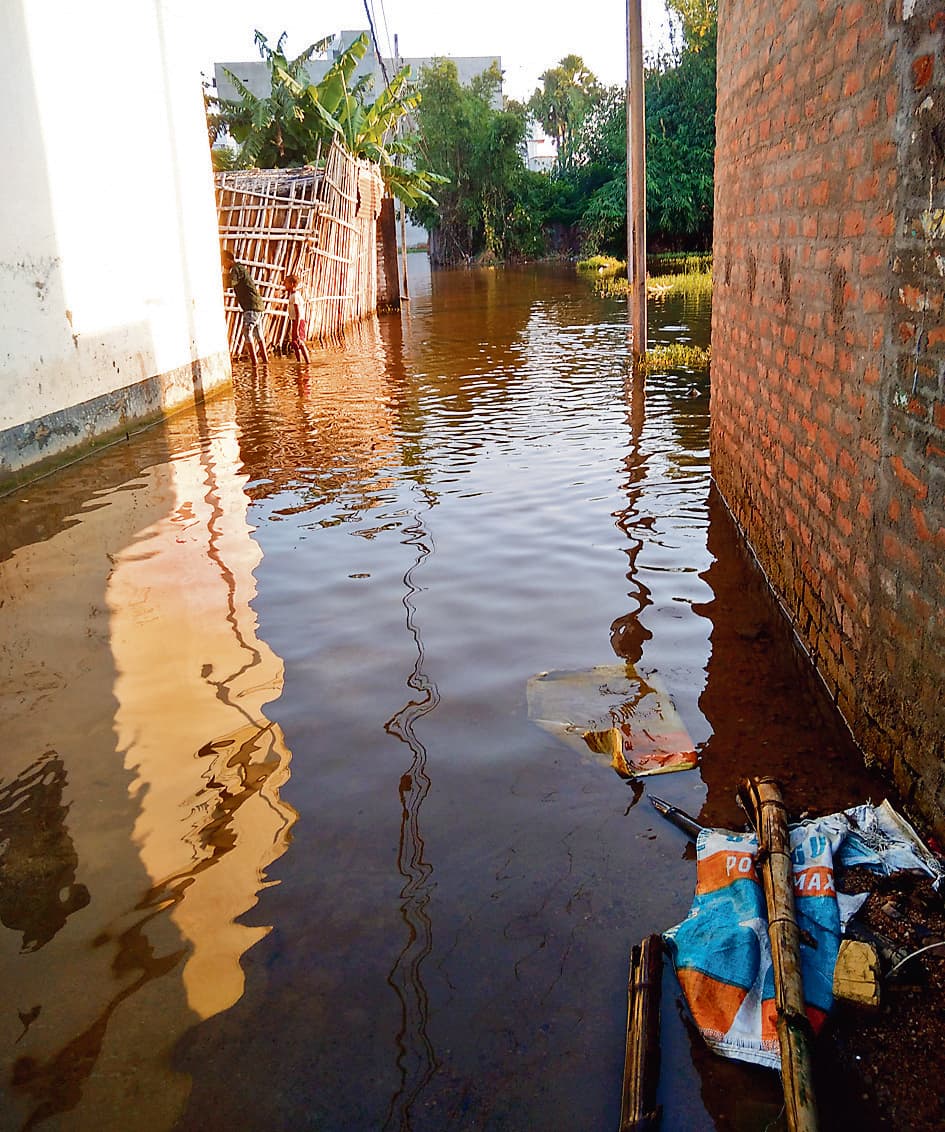 Hajipur News : शहर के मुहल्लों में जलजमाव से लोगों का जीना हुआ दुश्वार