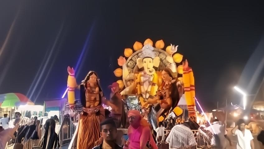 मूर्ति विसर्जन के साथ गढ़बनैली में गणपति महोत्सव का समापन