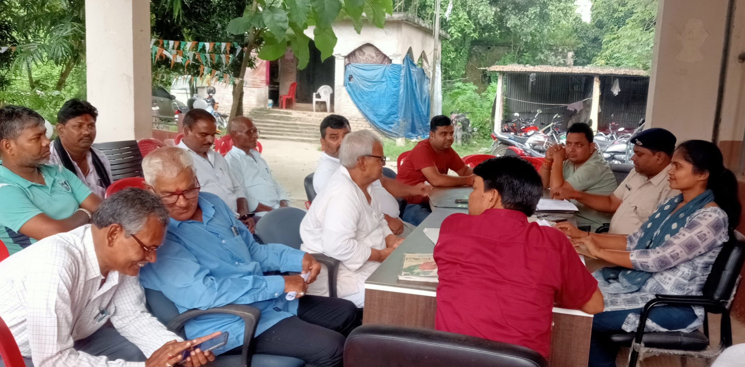 दुर्गापूजा को लेकर मरंगा थाना में हुई शांति समिति की बैठक