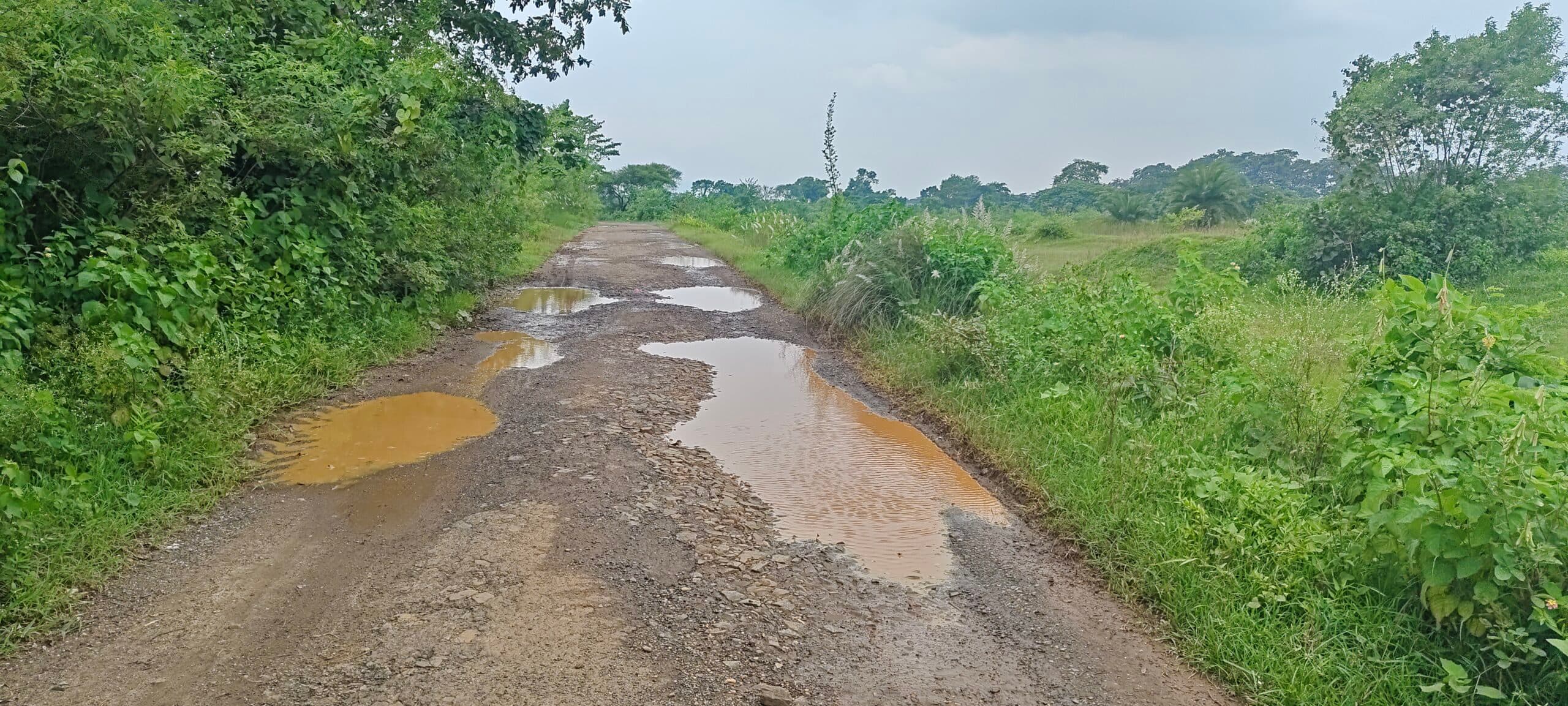 Seraikela Kharsawan News : बोरड़ा-बुड़ीतोपा सड़क पर गड्ढे ही गड्ढे, पिच उखड़ी