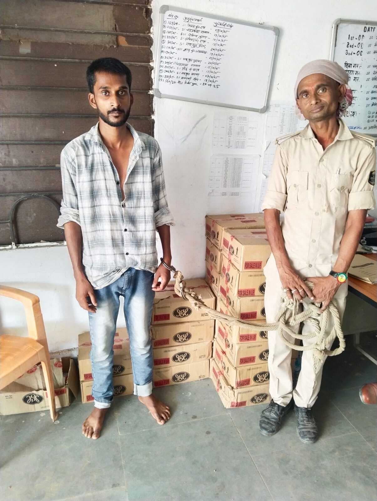 वाहन जांच के क्रम 333 लीटर देसी शराब बरामद, स्कॉर्पियो जब्त, एक गिरफ्तार