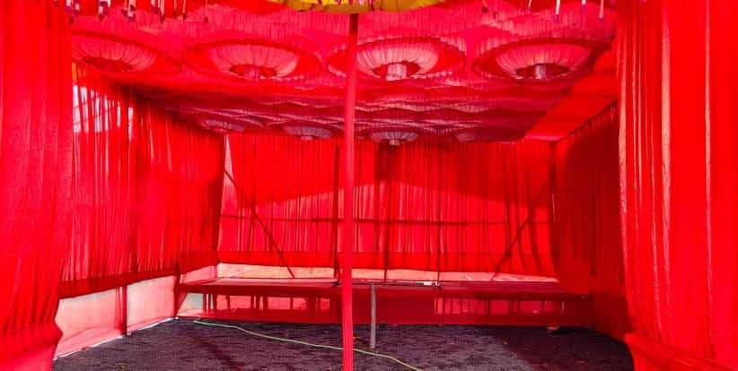 करणपुरा में पहली बार हो रही दुर्गा पूजा का उत्साह