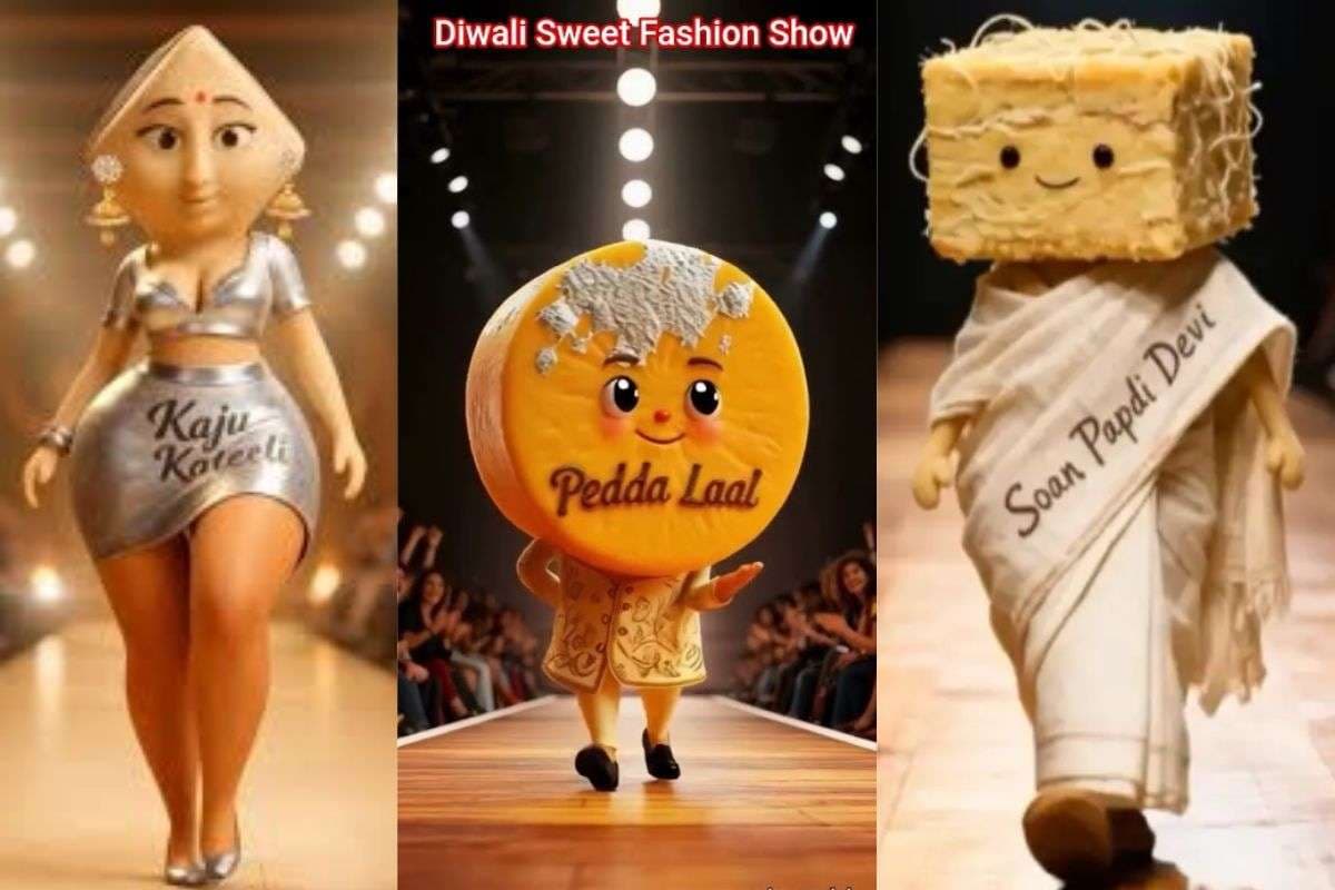 Soan Papdi से लेकर Kaju Katli तक बने Ramp Models! AI Video ने जीता इंटरनेट का दिल, देखें वायरल वीडियो