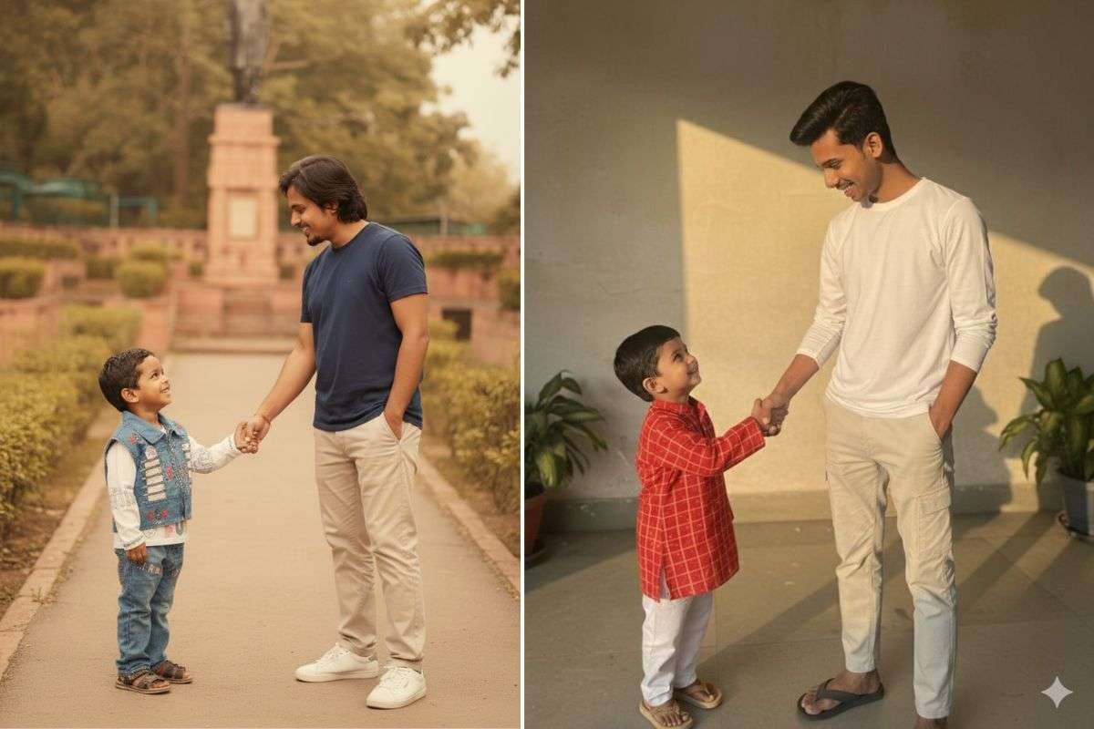 Gemini Nano Banana से बनाइए अपने बचपन वाले खुद से हाथ मिलाते हुए फोटो, बस कॉपी-पेस्ट करें ये Prompt