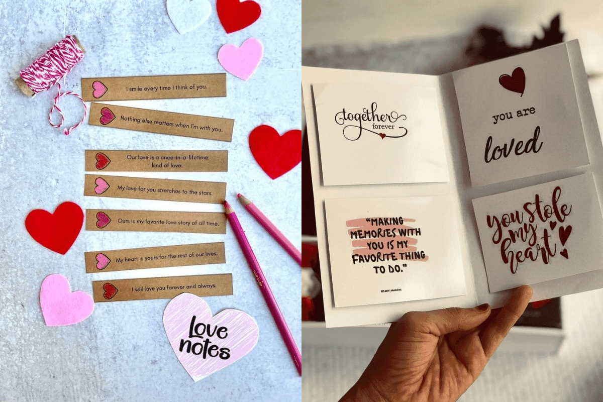 Homemade card or love notes gift for karwa chauth