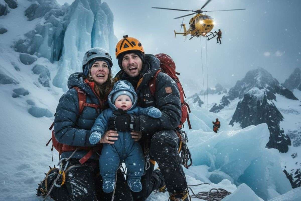 Lithuanian Couple 9 Month Old Baby Mount Rysy Poland/ Ai Generated Image