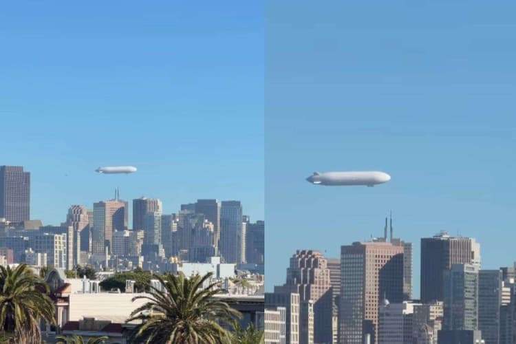 VIDEO: अमेरिकी शहर के आसमान में दिखी रहस्यमयी सफेद एयरशिप, लोग बोले आखिर है क्या? देखें वीडियो