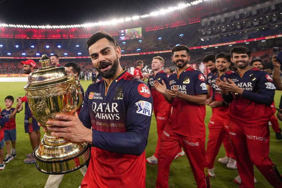 Virat Kohli with IPL 2025 Trophy Virat Kohli with IPL 2025 Trophy