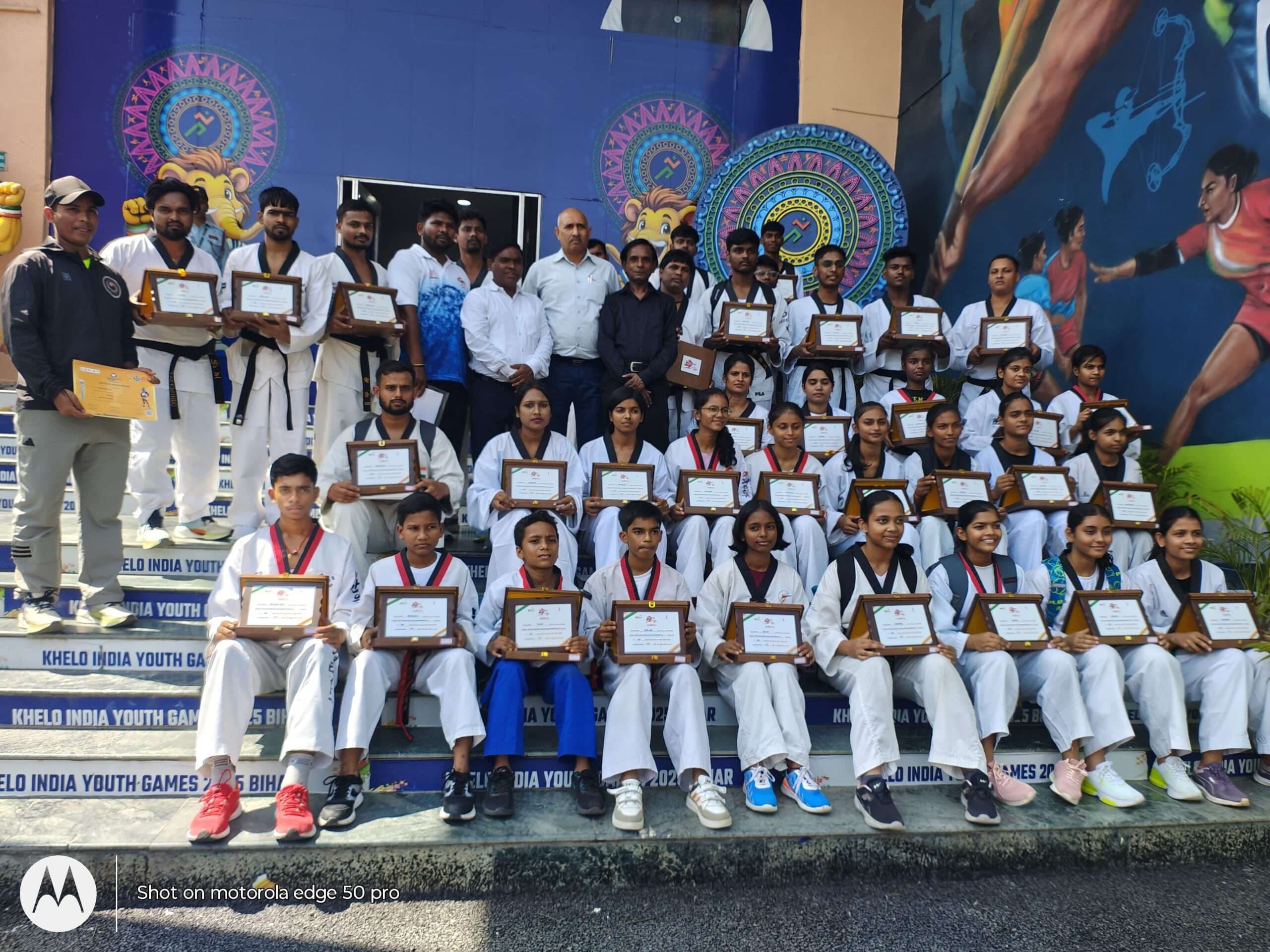 पाटलिपुत्र स्पोर्टस कम्पलेक्स में जिले के 13 ताइक्वांडों खिलाड़ी हुए सम्मानित