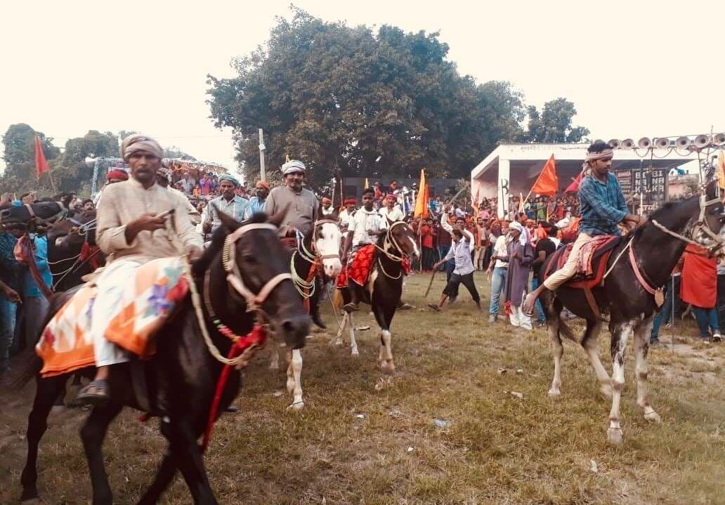 भव्य शोभायात्रा के साथ निकला महावीरी अखाड़ा, जयकारों से गूंज उठा फुलवरिया