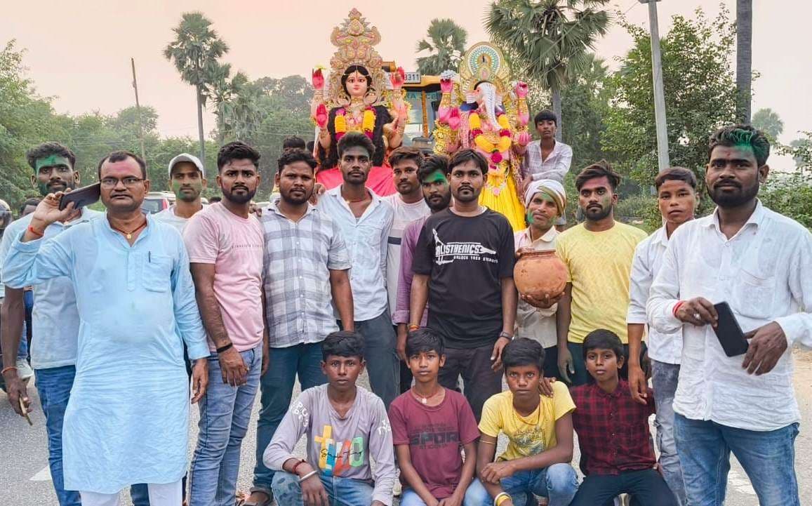 हसपुरा में धूमधाम से हुआ मां लक्ष्मी की प्रतिमा का विसर्जन