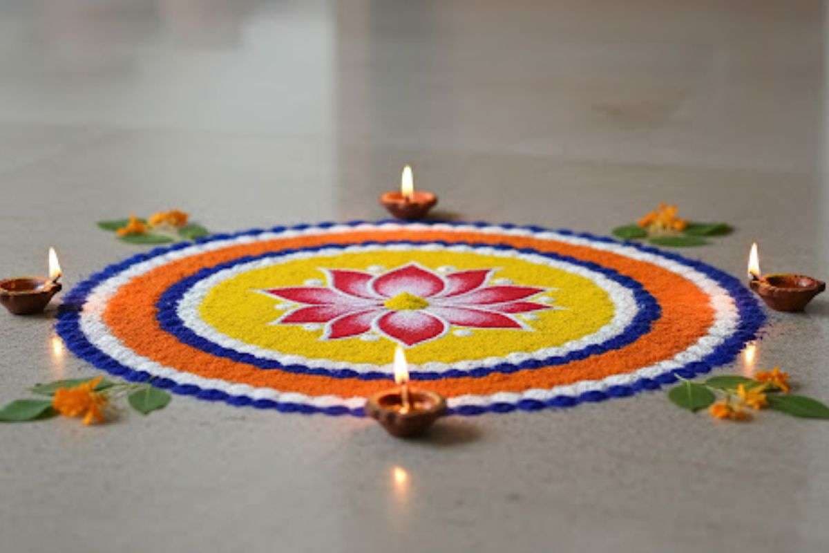 karwa chauth simple rangoli