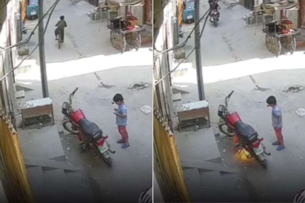 Viral Video: शरारत के नाम पर दंग कर देगा बच्चे का कारनामा, खड़ी बाइक को माचिस जलाकर कर दिया आग के हवाले