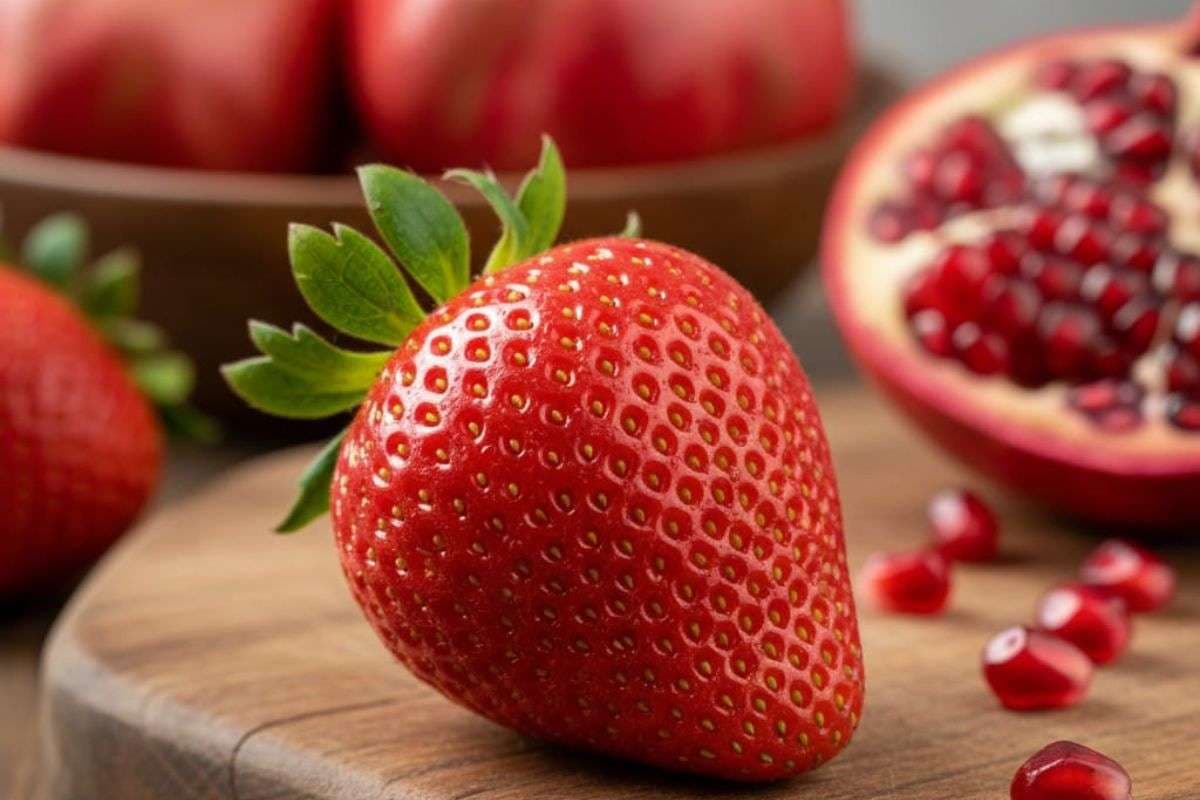 anar aur strawberry