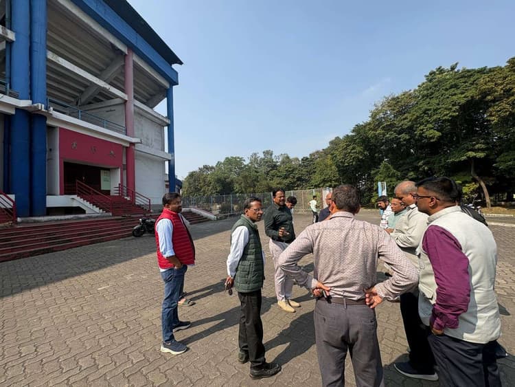 Sansad Khel Mahotsav Marathon at jrd Tata Sports complex : मैराथन के लिए आयोजन स्थल का हुआ निरीक्षण