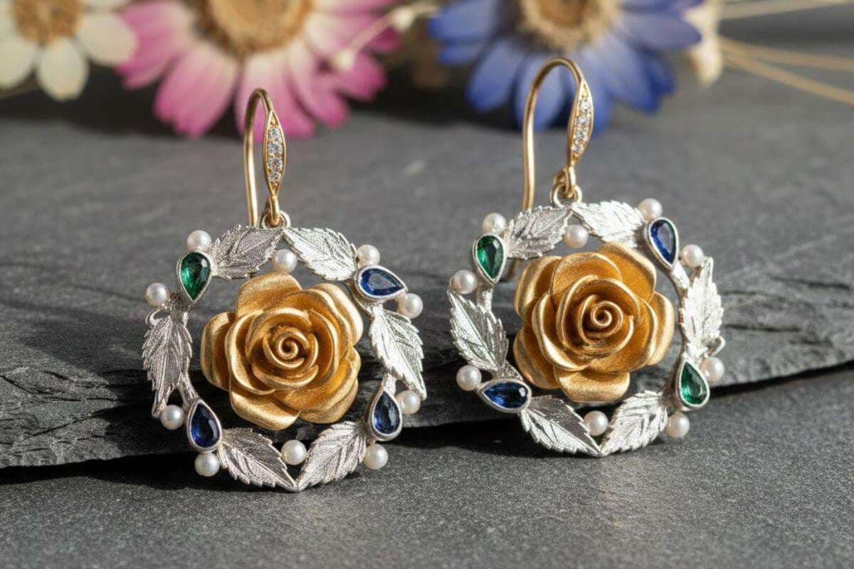 floral earrings