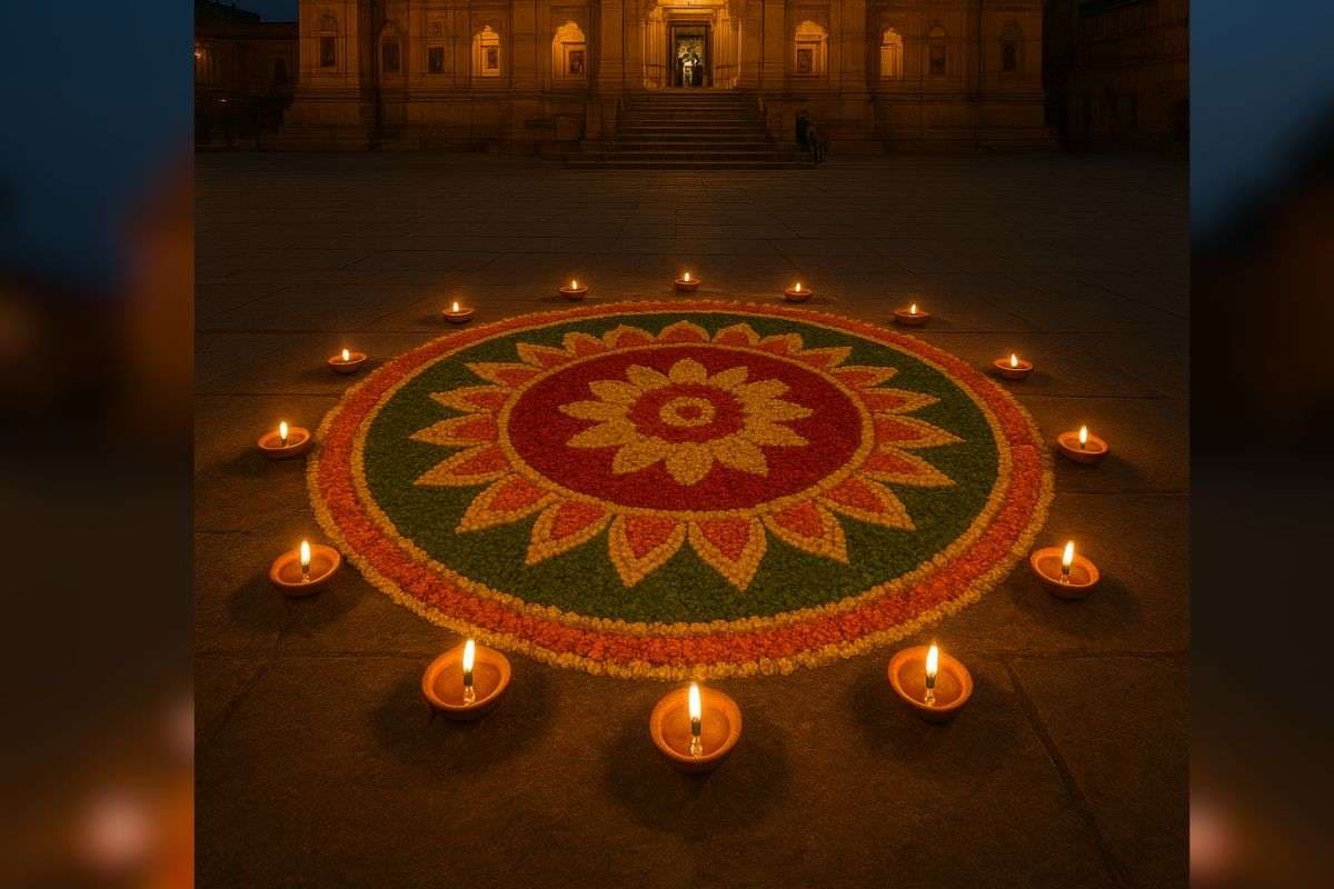 flower ki rangoli