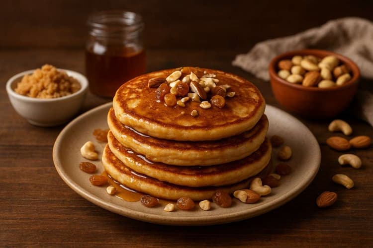 Gud Suji Pancake Recipe: बिना मैदा-चीनी के तैयार करें सॉफ्ट और टेस्टी पैनकेक, गुड़ और सूजी से बनाएं परफेक्ट हेल्दी ब्रेकफास्ट