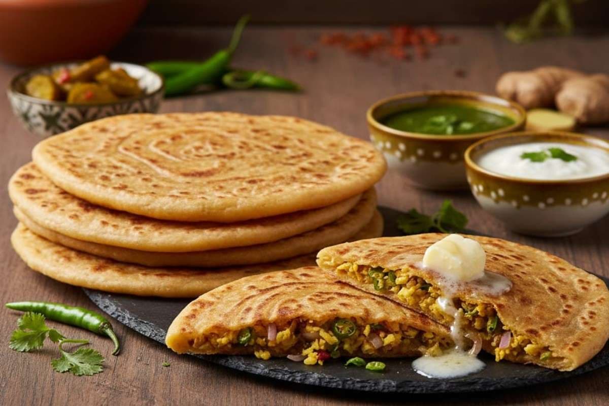 lachcha gobhi paratha recipe lachcha gobhi paratha recipe