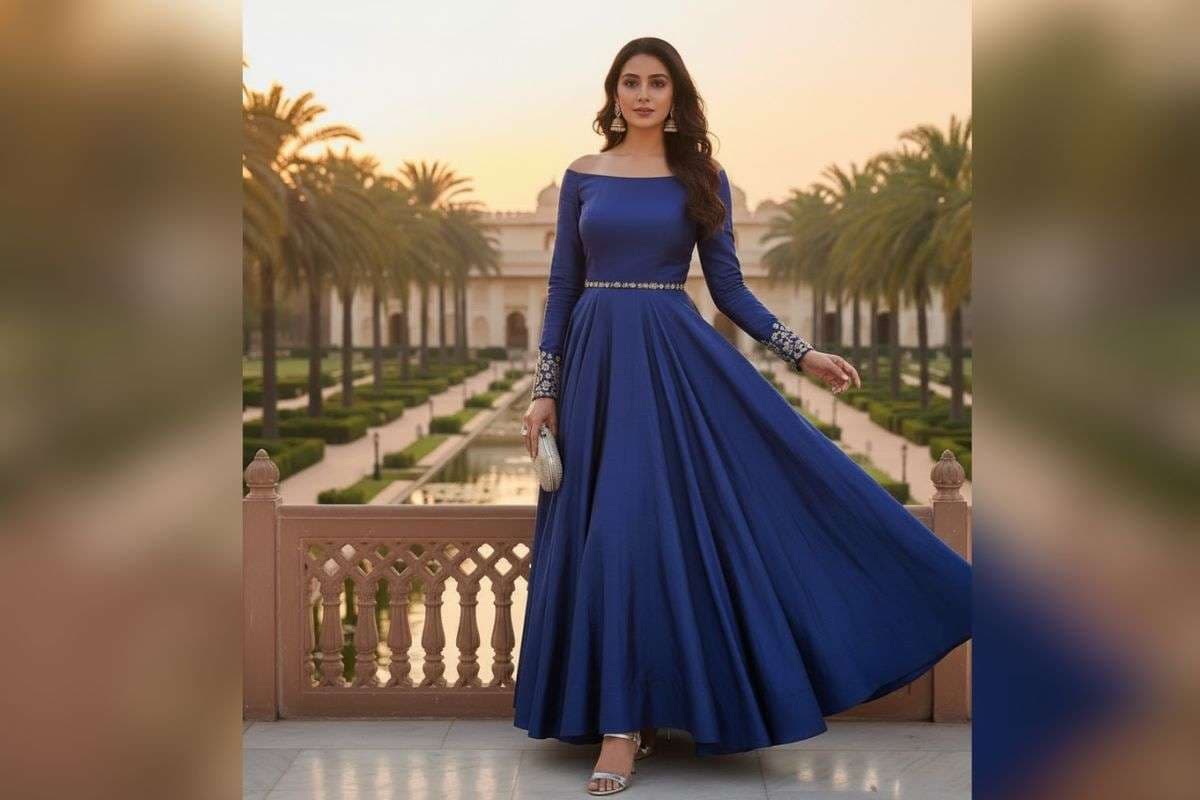off shoulder gown
