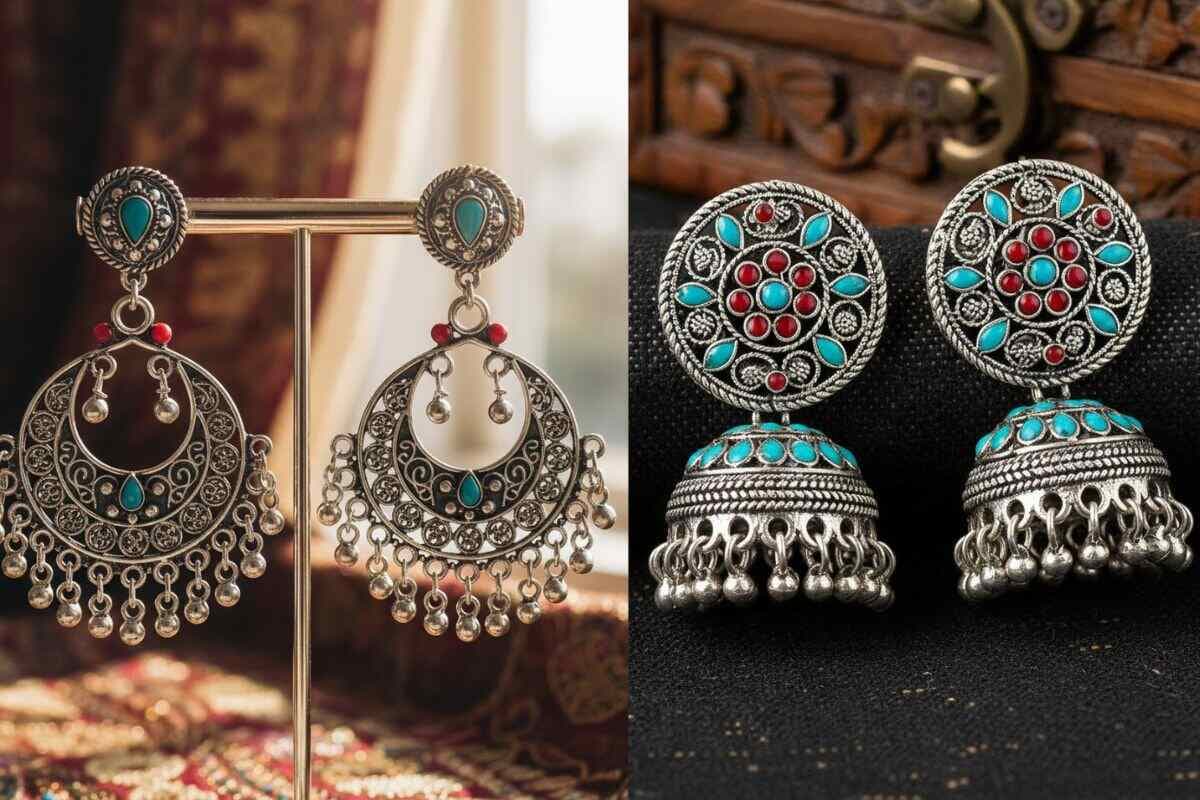 silver earrings design