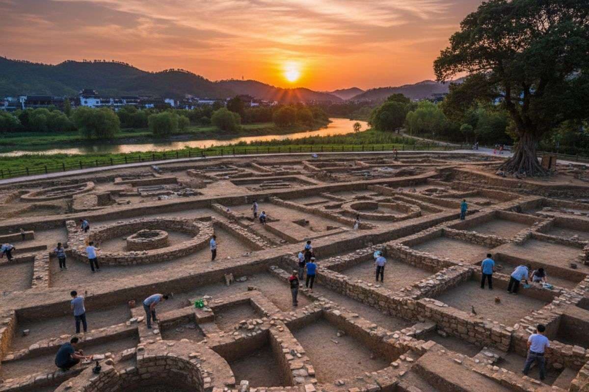 Archaeological Discovery Ningbo China / Ai Image