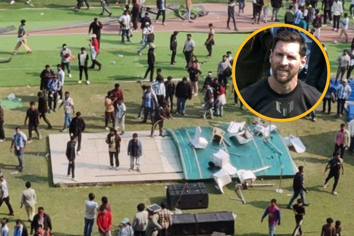 Chaos at Kolkata Event of Lionel Messi Chaos at Kolkata Event of Lionel Messi