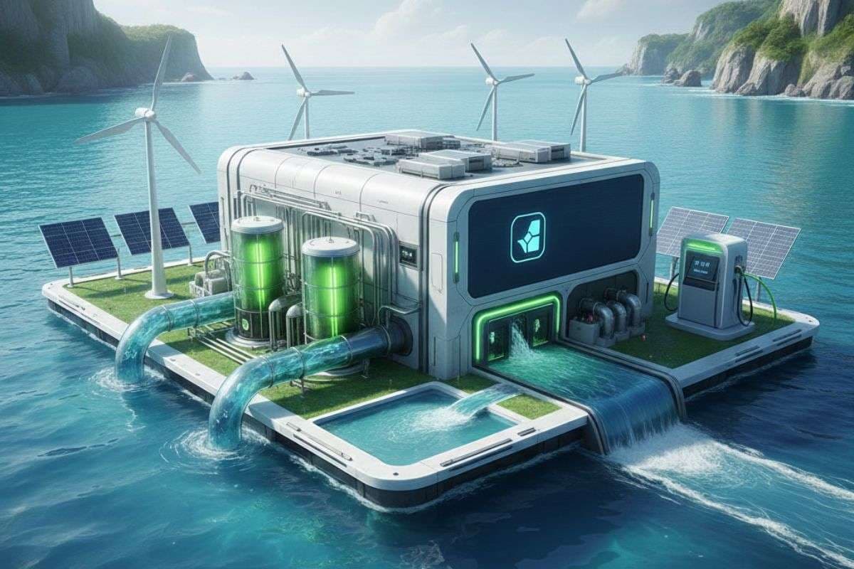 China Seawater To Clean Fuel/ Ai Image China Seawater To Clean Fuel/ Ai Image